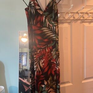Windsor Multicolor Leaf Print Maxi Dress